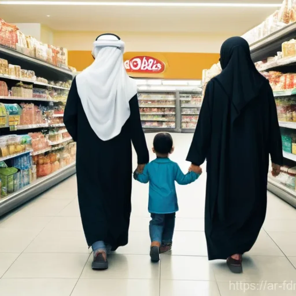 도시 식량 정의 활동의 장애물 및 해결책 - **Prompt:** A realistic, cinematic photograph of a modest Arab family navigating a "food desert" in ...