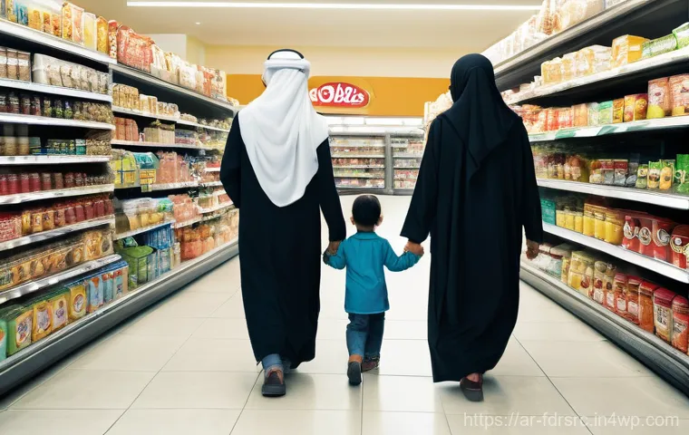 도시 식량 정의 활동의 장애물 및 해결책 - **Prompt:** A realistic, cinematic photograph of a modest Arab family navigating a "food desert" in ...