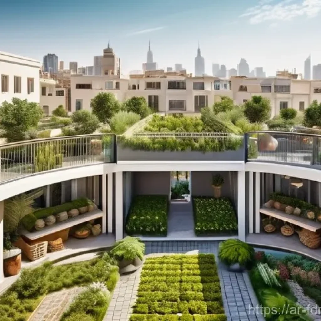도시 농업과 지속 가능한 식량 시스템 - **Prompt 1: Vibrant Urban Oasis in an Arab City**
"A bustling Arab city skyline, featuring a ble...