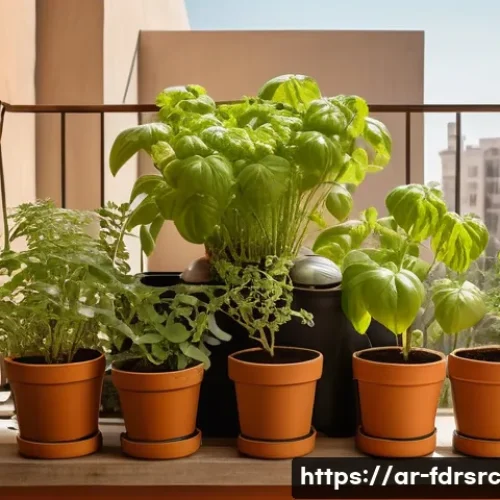 Home 33 도시 농업 시작하기 기초와 경험 공유 - A cozy urban balcony garden in a Middle Eastern apartment, featuring a small space about one square ...